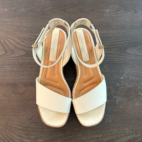 Franco Sarto Terry Platform Sandal Ivory White Leather Size 7.5 - Picture 7 of 8